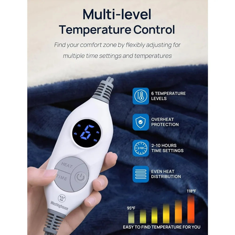 Heated Wearable Blanket with Foot Pockets