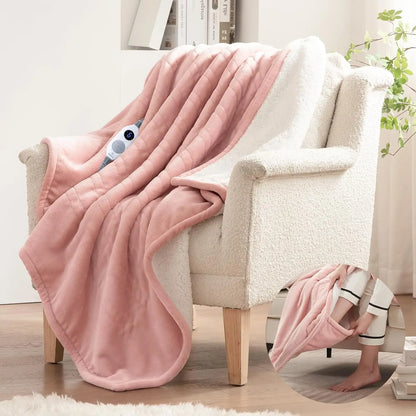 Heated Wearable Blanket with Foot Pockets